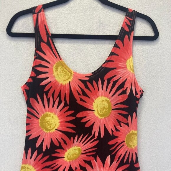 Vintage Sophie A Floral Scoop Neck Dress Size Small Canada Sunflower Gauzy‎ Knee - Picture 5 of 9